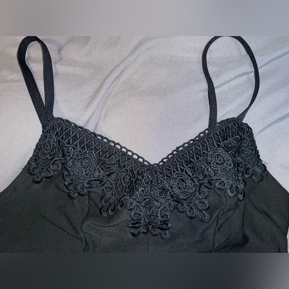 Mudd - Crochet Boho-style Crop Cami (Black) Small (EUC) - Picture 3 of 7